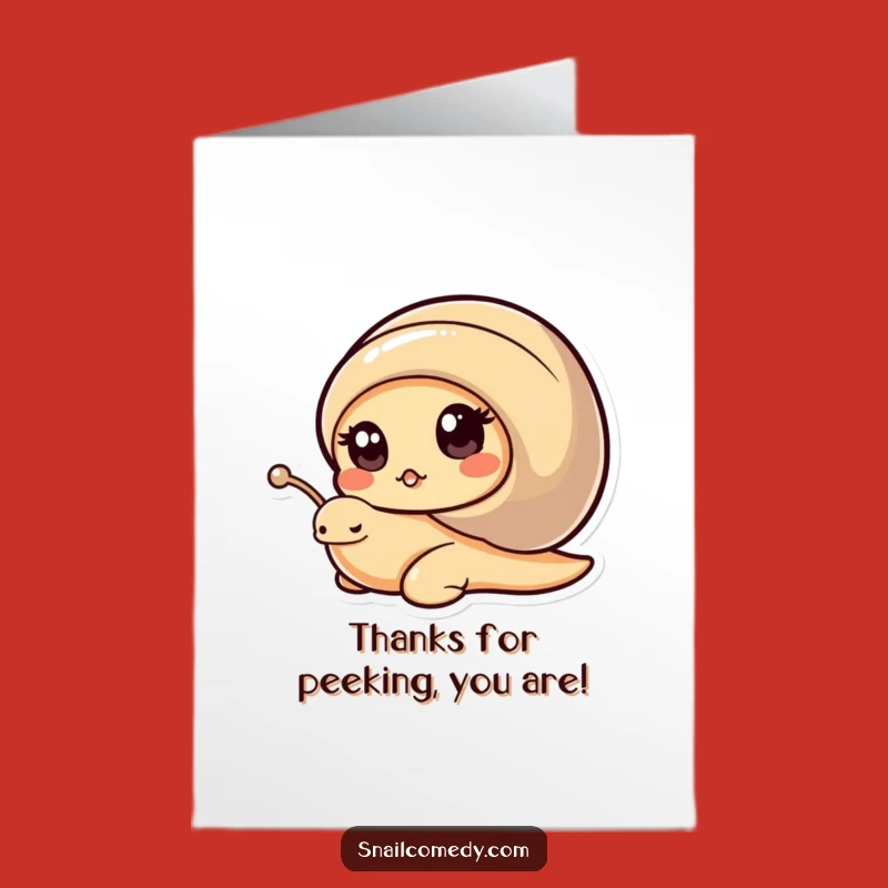 Free Printable Kawaii Snail Thank You Card: Curious Thanks Downloadable