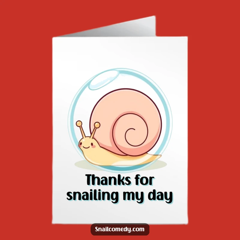 Free Printable Thank You Card: Cute Kawaii Snail Dewdrop Gratitude Surprise!