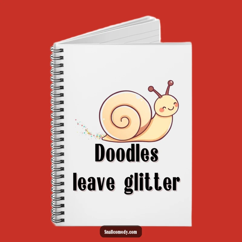 Funny Kawaii Snail Glitter Notebook - Journal Your Sparkle & Magical Ideas