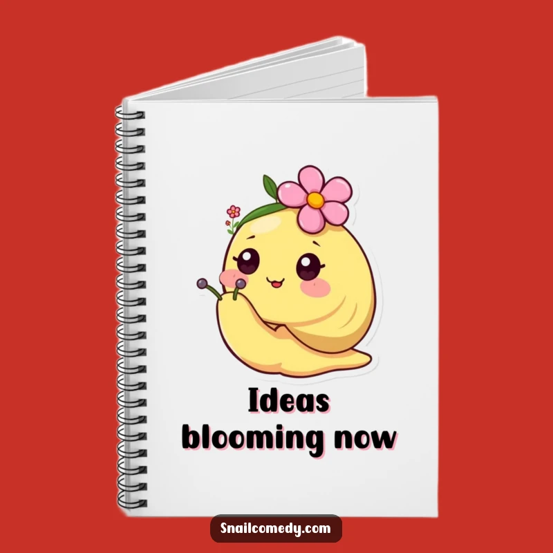 Funny Happy Kawaii Snail Flower Hat Notebook - Journal Your Joys & Sweet Notes