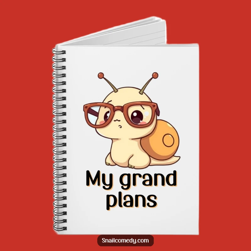 Funny Kawaii Snail Glasses Notebook - Surprised Notes for Clever Minds