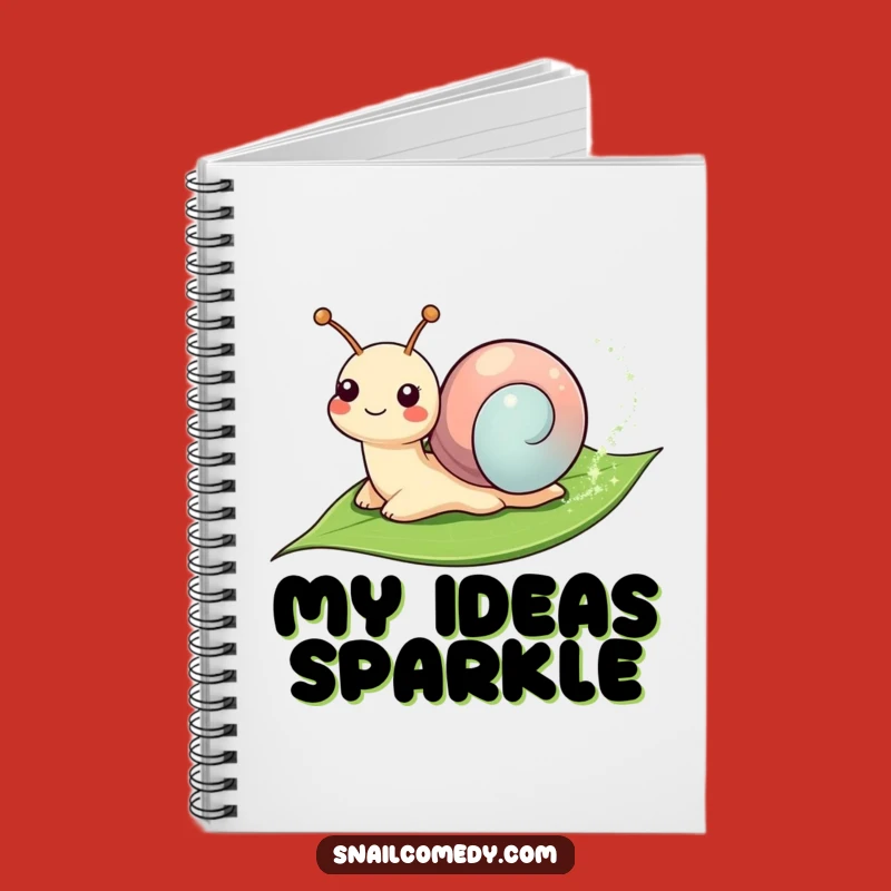 Funny Smiling Snail Notebook - Sparkly Trail Journal Gift