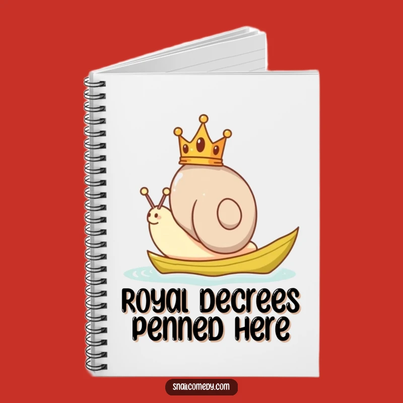 Funny Snail Crown Notebook, Royal Snail Journal for Ideas, Great Gift