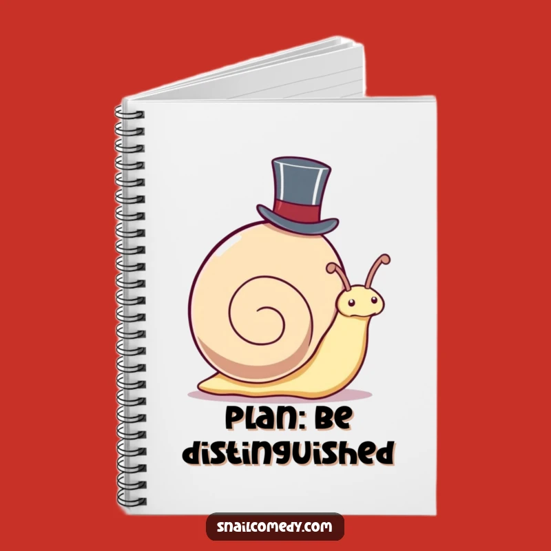 Funny Kawaii Snail Notebook - Dapper Gentleman Journal Gift