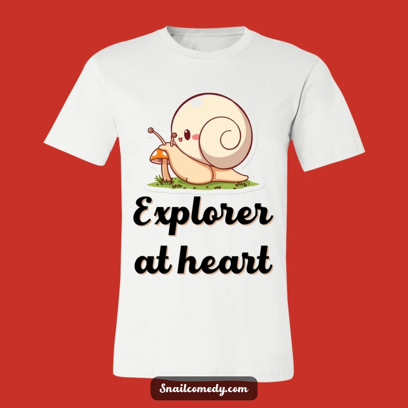 Funny Snail T-Shirt: Enthusiastic Tiny Mushroom Explorer Tee