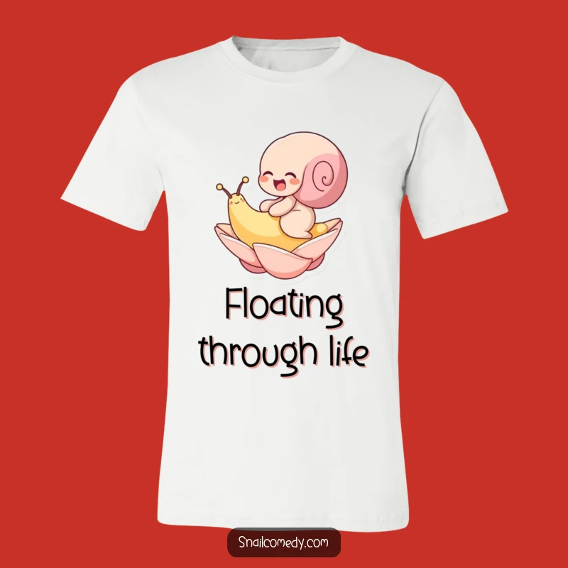 Funny Giggling Snail Petal T-Shirt: Joyful Rider Gift for Fun