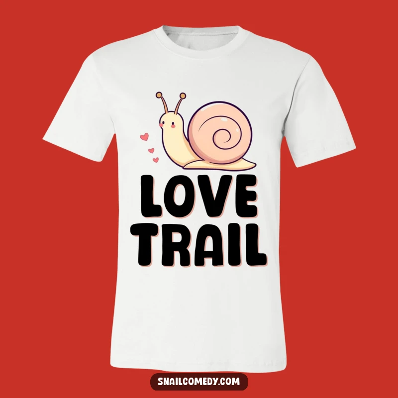 Funny Kawaii Snail Heart Trail T-Shirt - Playful Love & Funny Gift for All