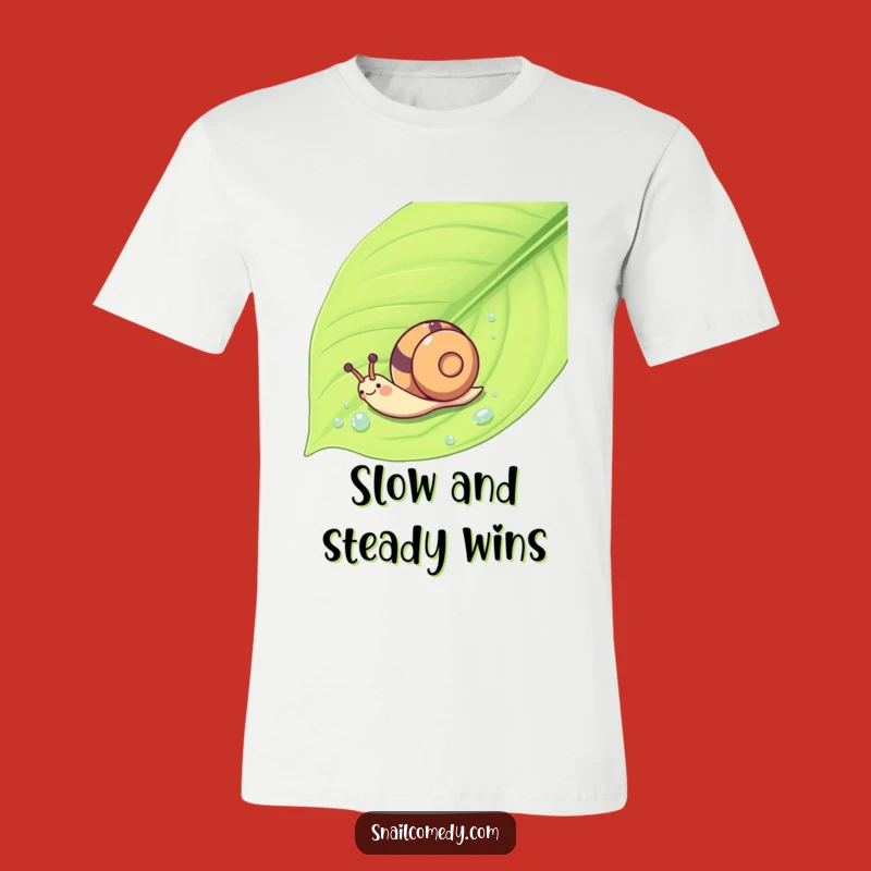 Funny Kawaii Snail T-Shirt - Playful Leaf Slide Humor for Gift Giving