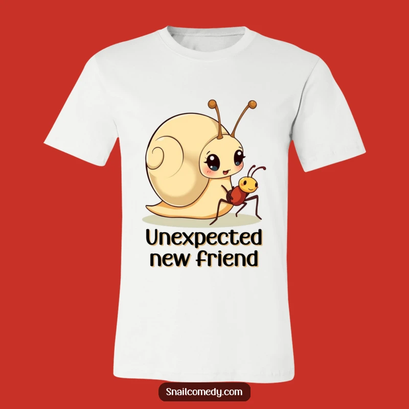 Funny Snail Ant Surprise T-Shirt - Cute Cartoon Snail Apparel, Perfect Funny Gift