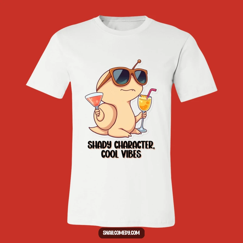 Funny Surprised Snail T-Shirt, Cocktail Party Ready, Cool Sunglasses, Gift