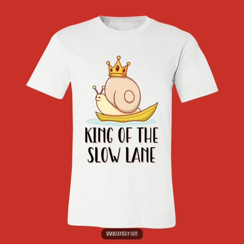Funny Snail Crown T-Shirt, Royal Leaf Boat Adventure, Hilarious Gift Idea