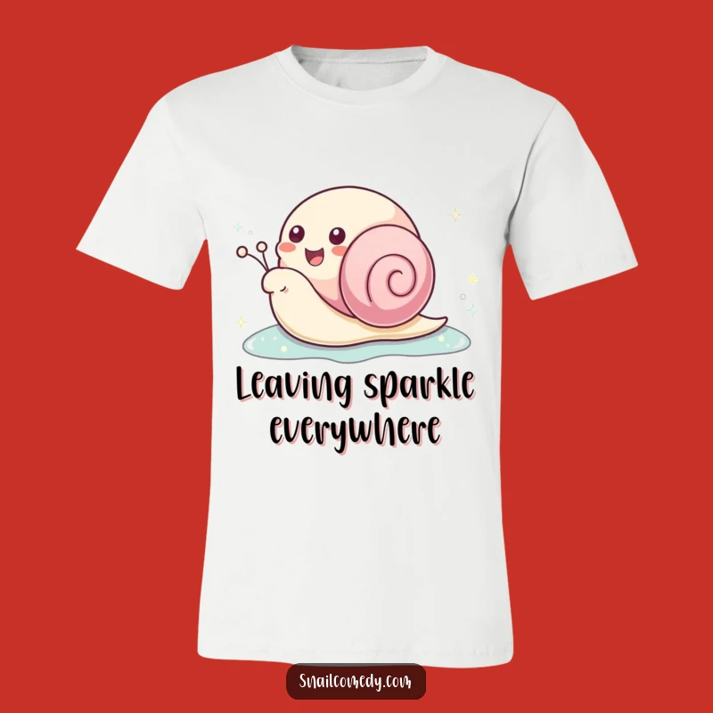 Funny Kawaii Snail Sparkle Trail T-Shirt: Wear Your Joyful Journey