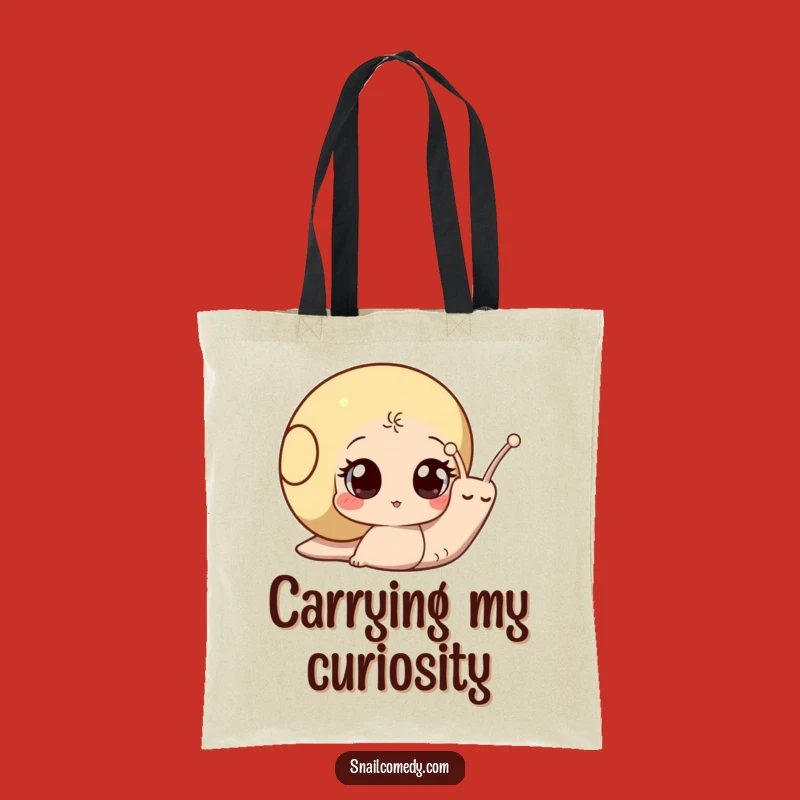 Funny Curious Snail Tote Bag - Peeking Wonder, Stylish & Humorous Gift Idea