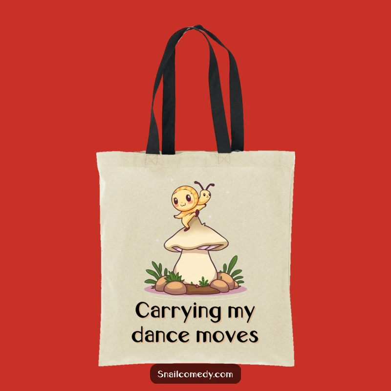 Funny Snail Tote Bag: Mushroom Dancer, Chic & Practical