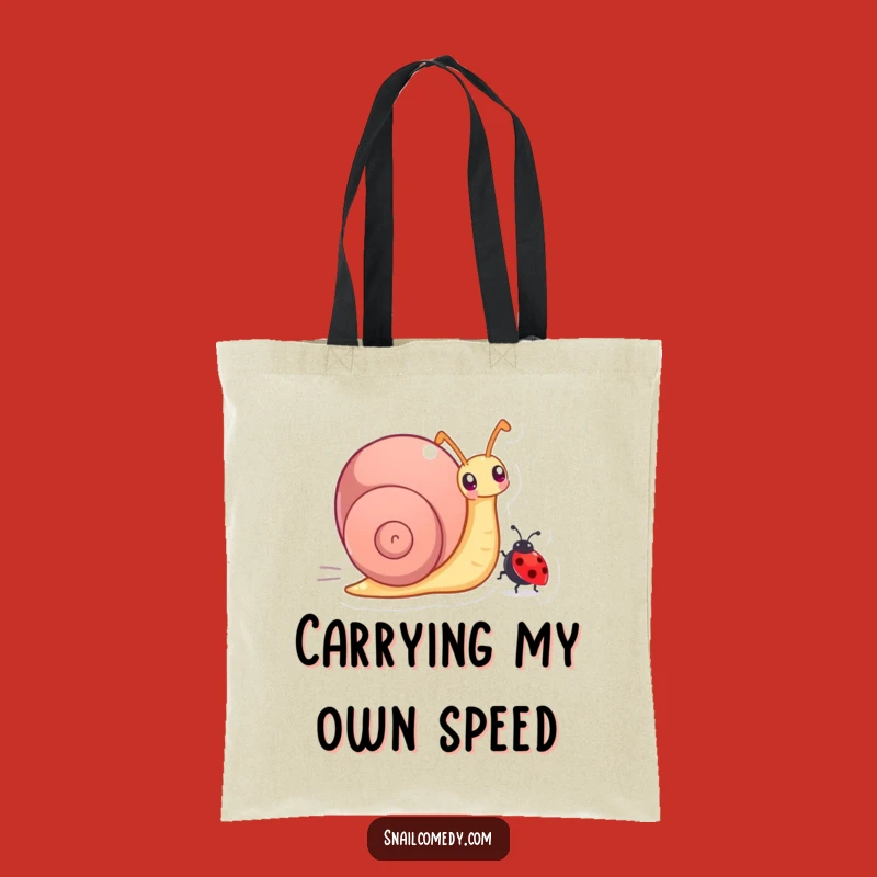 Funny Snail Race Tote Bag: Carry Your Laughs