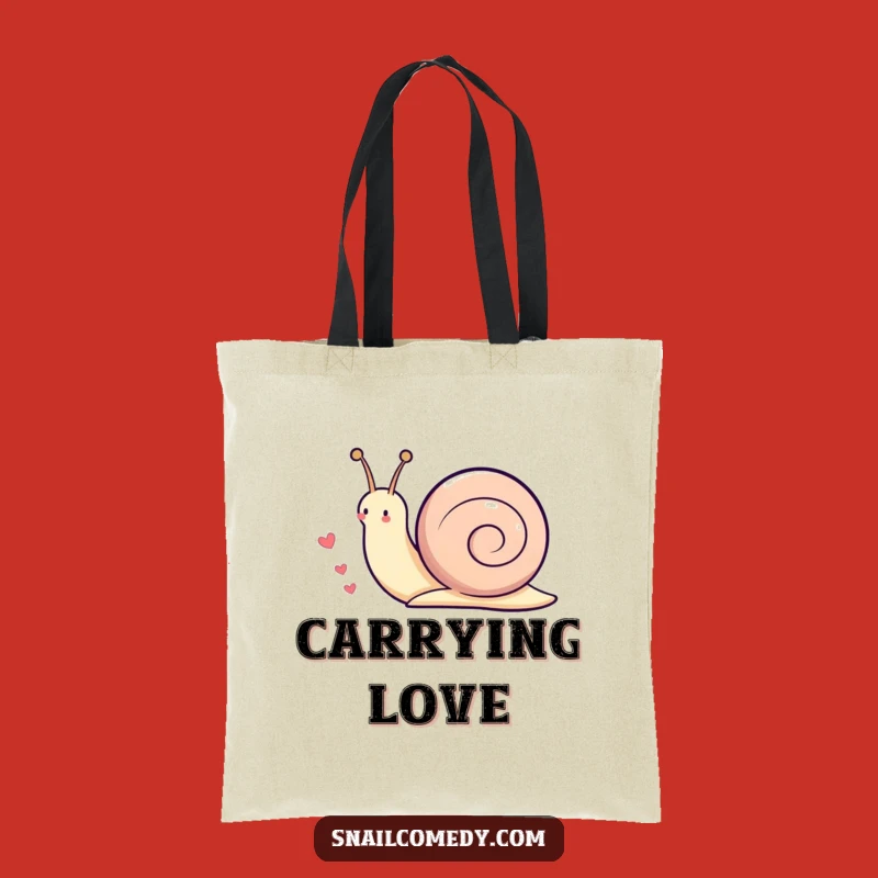 Chic Funny Kawaii Snail Heart Trail Tote - Loving Accessory & Hilarious Gift