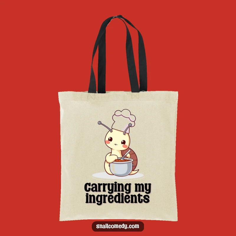 Funny Chef Snail Tote Bag: Carry Your Ingredients with Style, Chic Foodie Funny Gift