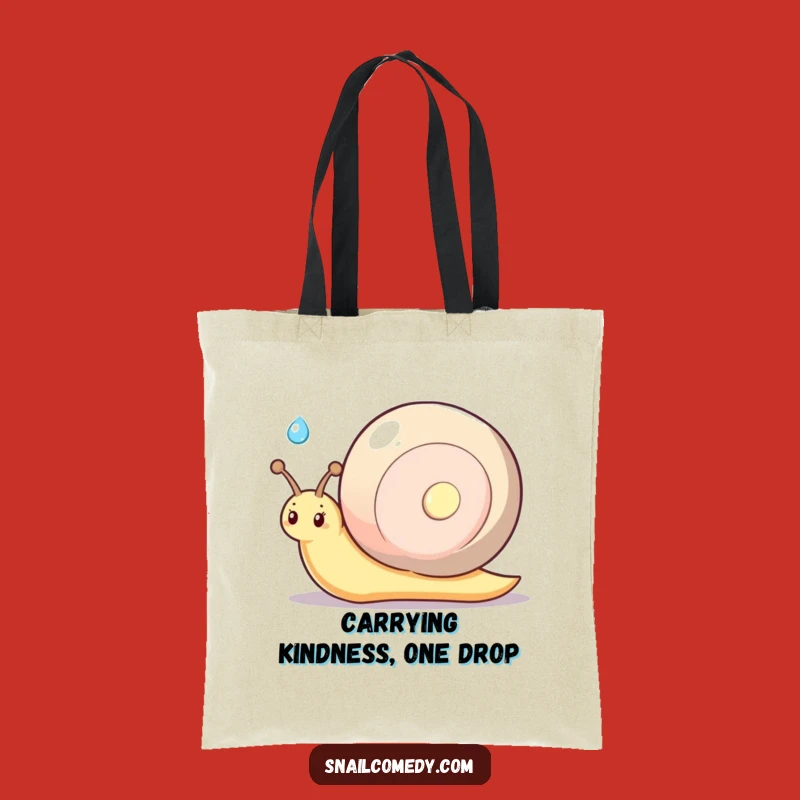 Funny Kawaii Snail Shy Smile Tote Bag - Dewdrop Offering Accessory, Gift Choice