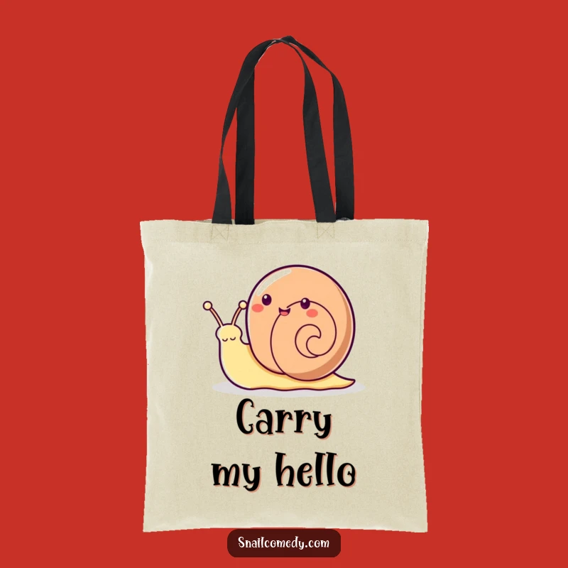 Funny Kawaii Snail Tote Bag - Welcoming Antenna Wave Shopping Gift
