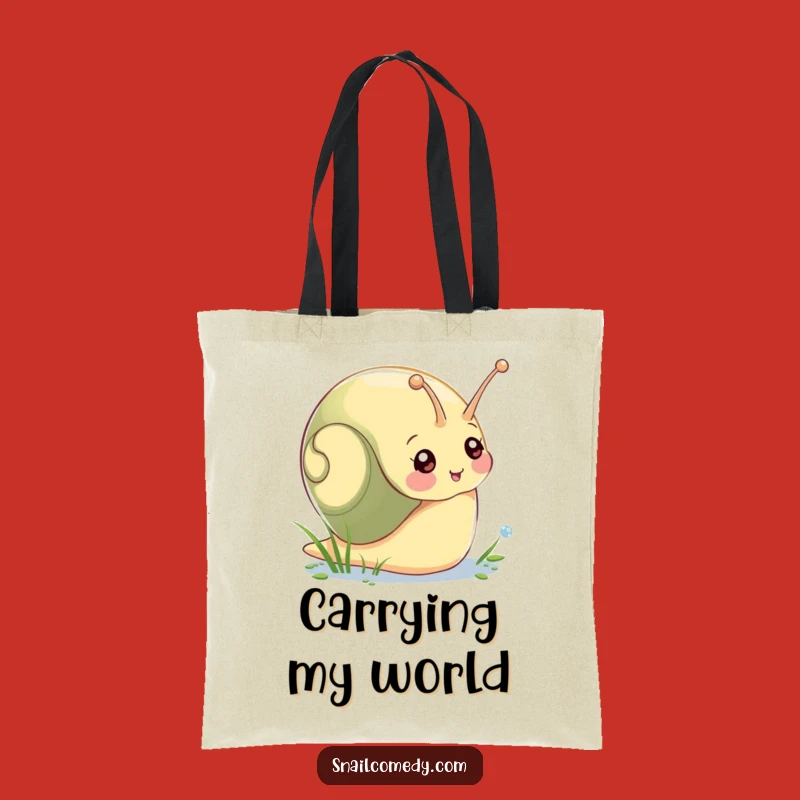 Funny Snail Morning Dew Tote Bag - Eco-Friendly Cartoon Snail Carry-All, Funny Gift