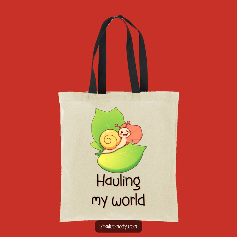 Funny Happy Snail Tote Bag: Leaf Journey - Stylish & Comical Gift